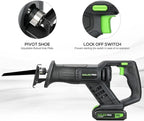 GALAX PRO Cordless Reciprocating Saw with 20V 2.0Ah battery, 0-3000RPM Variable Speed Power Reciprocating Saws with 7/8" Stroke Length,5pcs Zallsaw Blade for thin wooden board, soft metal Cutting