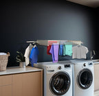 MODERN-X Wall Mounted Clothes Drying Rack with 6 Swivel arms, 35”Wide, 26 Linear ft of Laundry Drying Rack Space, 6 Collapsible Aluminum rods, 2X Drying Capacity, Space Organizer Holds up to 60lbs