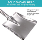 31.5 Inch Flat Head Garden Shovel, D Handle Square Flat Spade Shovel for Gardening, All Stainless Steel Made
