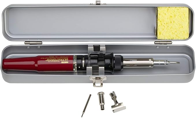 Master Appliance Ultratorch UT-100SiK Butane Powered Cordless Soldering Iron, Flameless Heat Tool for Wire Connectors and Pinpoint Butane Torch, 3 in 1 Tool with Metal Case - USA Company