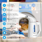 Handheld Steamer for Clothes Wrinkle Removes,Garment Steamer for Hat,1.5lbs Lightly,40s Fast Heat-up,8 FT Power Cord,800W, for Home and Travel with Automatic Shut-Off Safety Protection（white）