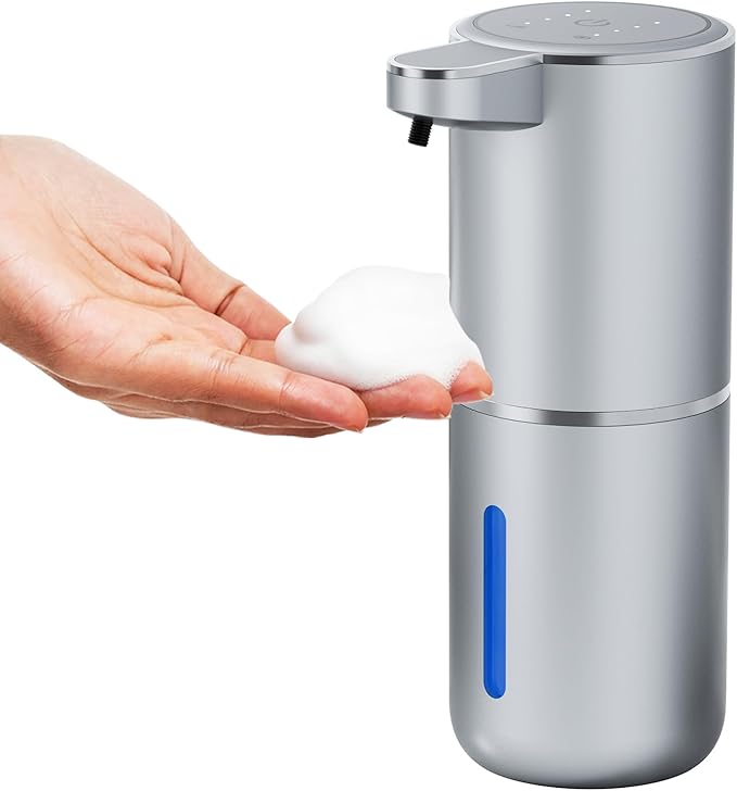 Automatic Foaming Soap Dispenser Foaming Hand Sanitizer Touchless 1500mAh Soap Dispenser Rechargeable with Sensor for Bathroom Kitchen 13.5oz/380ml