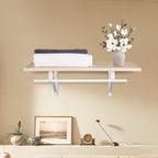 HOME MASTER HARDWARE Heavy Duty Closet Rod Brackets 2 Pack, Wall Mounted Shelf Bracket with Rod Shelving Support, 11 x 9.5 in Shelves Support Brace with Hook, White with Screws