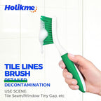 Holikme Cleaning Brush Set for Household Use, Scrub Brush, Kitchen Brush, Tile Lines Brush for Bathroom, Floor, Tub, Shower and Kitchen Surface (Green)