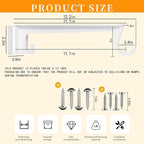 Closet Rod Bracket White WYGWP Heavy Duty Shelf Brackets with Rod Holder Supports 200lbs,Sturdy Closet Shelves Wall Mounted for DIY Home and Closet Decor