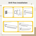 Varku Clothes Drying Rack,Laundry Hanger Wall Mount,Space Saver Retractable Clothes Rack,Folding Wall Hanging Clothes Hanger,3-Fold Metal Clothes Rack with 18 Hooks for Balcony Laundry Bathroom