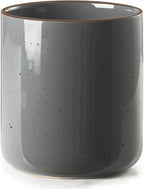 getstar Large Utensil Holder for Kitchen Counter,7.2" Grey Ceramic Utensils Crocks Utensil Organizer for Spatula Farmhouse Kitchen Decor