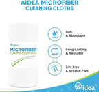 AIDEA Microfiber Cleaning Cloth Roll, White 50PK, Tear Away Reusable Paper Towels, Commercial Shop Rags, Microfiber Towels for Cars, Lint Free Rags for House, Kitchen, Automotive, 11.5"×11.5"