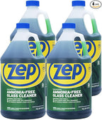 Zep Ammonia Free Glass Cleaner Concentrate - 1 Gallon (Case of 4) ZU1052128 - Professional Grade Formula Removes Dirt, Fingerprints, and Grime from Windows, Mirrors, Acrylic Surfaces, and Tinted Glass