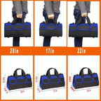 FASTECH 20 Inch Heavy Duty Tool Bag with Wide Mouth for Tool Storage,Carrier and Organizer,Tool Bag for Men/Women, Wide Mouth Tool Bag with Inside Pockets (20 Inch)