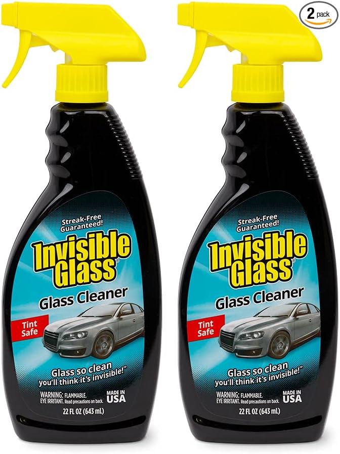 Invisible Glass 92164-2PK Premium Glass and Window Cleaner for Auto and Home Cleans Glass, Windows, Windshields, and More, Streak-Free, Ammonia-Free, Tint-Safe, 22 fl oz (Pack of 2)