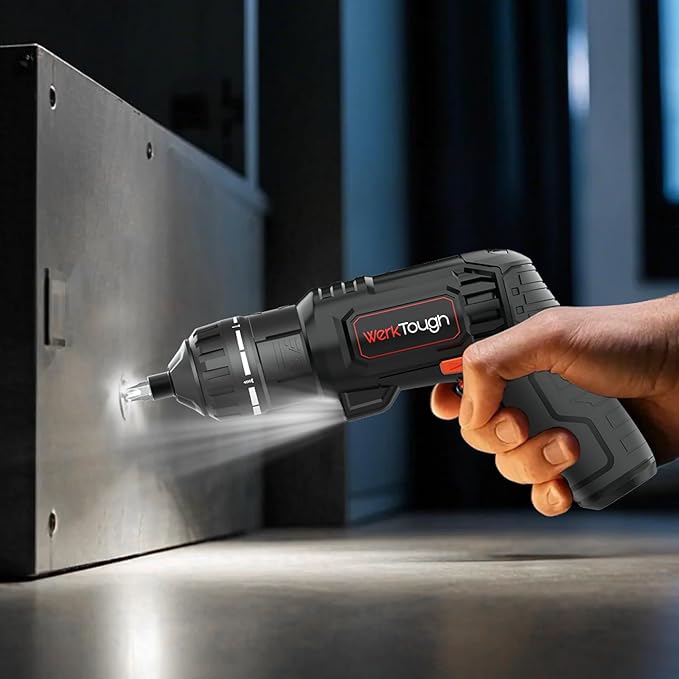4V Cordless Rechargeable Screwdriver,Max 10Nm Electric Power Screwdriver Set with Cutting Head for Plastic/Fabric/PVC/Cardboard, 1500mAh Fast USB-C Charging, 27 Bits
