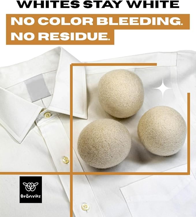 Wool Dryer Balls for Laundry – 6 XL (White & Black Set) – 100% New Zealand Wool – Natural, Reusable & Eco-Friendly Fabric Softener Alternative