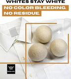 Wool Dryer Balls for Laundry – 6 XL (White & Black Set) – 100% New Zealand Wool – Natural, Reusable & Eco-Friendly Fabric Softener Alternative