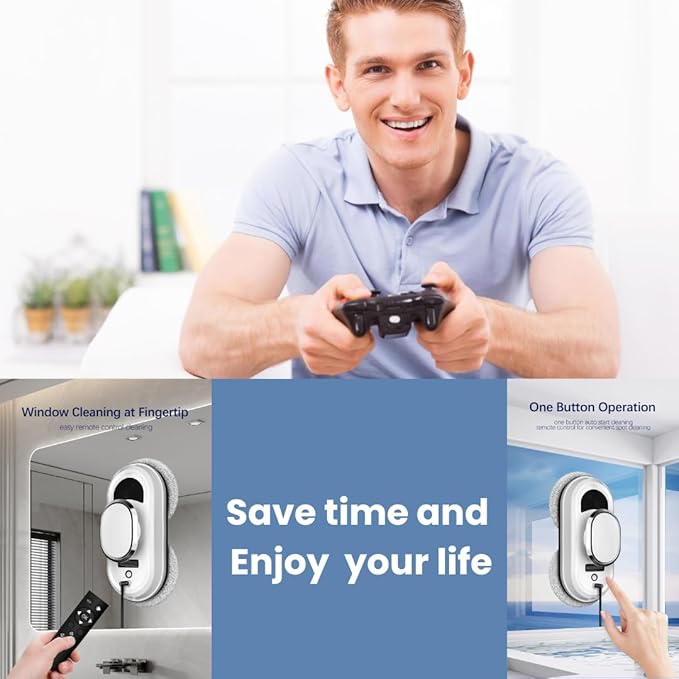 Window Cleaning Robot – Automatic Smart Glass Cleaner with Advanced AI, Remote Control, Strong Suction 5600 Pa, for Home and Office – Efficient, Safe, and Quiet Operation