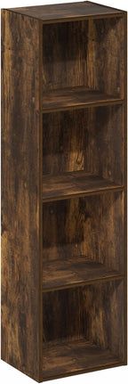 Furinno Pasir 4-Tier Open Shelf Bookcase, Bookshelf, Amber Pine