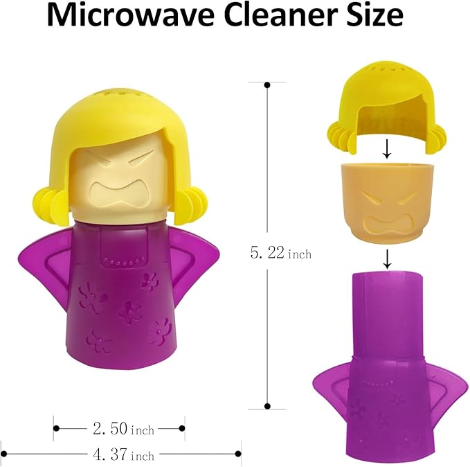Microwave Cleaner Microwave Oven Cleaner High Temperature Steam Cleaning Equipment Tool Fridge Deodorized Easily Crud Steam Cleans Add Vinegar and Water Angry Mama (Purple)