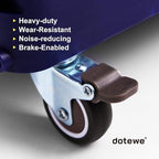 Folding Utility Cart Portable Rolling Crate Handcart Foldable Shopping Trolley Collapsible, with Lid, on Wheels, for Grocery, Garden, Office, Storage, Teacher, Tool (Purple)