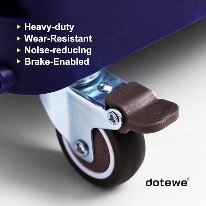 Folding Utility Cart Portable Rolling Crate Handcart Foldable Shopping Trolley Collapsible, with Lid, on Wheels, for Grocery, Garden, Office, Storage, Teacher, Tool (Purple)