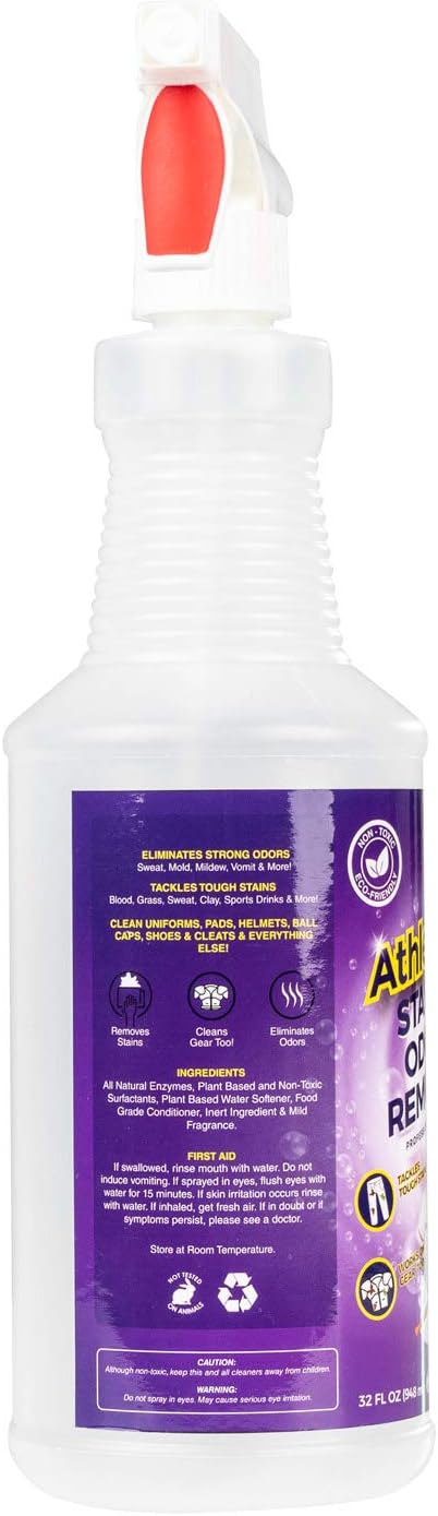 AthletX Amazing Sports Wear Stain & Odor Remover - Grass, Blood & Sweat Stains & Odors - Workout Clothes - Natural Enzymes - USA Made