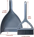 Mini Broom and Dustpan Set Small Dust pan and Brush Set Perfect for Desk Office Camping Dorm RV Essentials (Blue Gray)