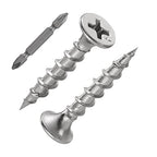 (325 pcs)#6X1 410 Stainless Steel Fastener Drywall Screws-Phillips with coarse Threaded tip, Black, Suitable for Drywall Slate, Wood, etc.(1 pounds)