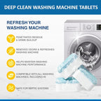 Citrus Washer Cleaner Tablets 24 Count – Septic Safe Washing Machine Cleaner & Odor Eliminator – Deep Cleaning Descaler for HE Front & Top Load Washers – Laundry Tub & Drum Cleaner