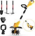 Cordless Tiller Cultivator for DEWALT 20V MAX Battery (Tool Only), 310RPM Electric Rototiller Garden Tool with 40 Steel Tines, 9.1In Tilling Width & 6.3In Depth Tiller for Gardening, Folding Design