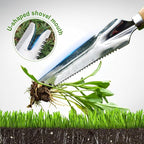 5-in-1 Weed Puller Tool with Wood Handle, Multifunctional 13inch Wooden Trowel Garden Tool, Trowel Garden Tool for Planting Weeding Digging Transplanting Cutting Measuring (1 PCS)