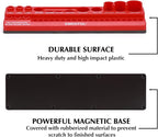 EMENTOL Magnetic Socket Accessory Holder, Red, 35 Pieces Holes, Organize Adapters, Universal Joints and Bits
