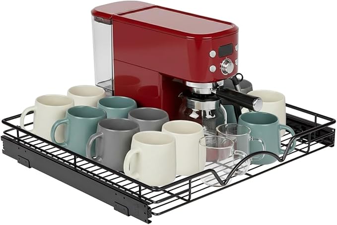 HOLDN’ STORAGE Pull Out Cabinet Organizer, Heavy Duty Caddy w/Lifetime Limited Warranty -22”W x 21”D - Requires At Least 23-1/4” Cabinet Opening, Steel Metal Cabinet Drawers Slide Out, Black