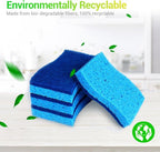 AIDEA Sponges Kitchen, Non Scratch Scrub Sponge, 12Count, Sponges for Non Stick Cookware, Cleaning Sponge for Dishes, Cleans Fast Without Scratching, Cleaning Power for Kitchen, Bathroom, Household