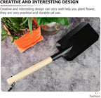 Veemoon Small Fireplace Ash Shovel Gardening Shovel with Wood Handle Iron Coalshovel for BBQ Fireplace Ash Sweep Planting Supplies Outdoor Hiking Indoor and Outdoor, 15inch Black
