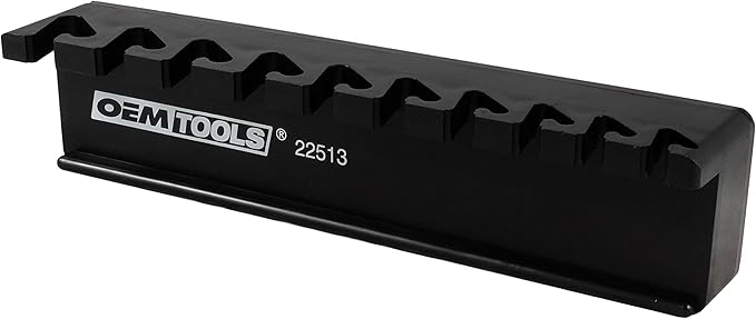 OEMTOOLS 22513 Magnetic Wrench Holder and Tool Organizer, Magnet Holds Up To 10 Wrenches To Most Metal Surfaces, SAE and Metric, 9.25 Inch Magnetic Tool Holder For Shop Or Garage, Black