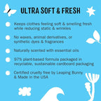 Molly's Suds Fabric Softener Dryer Sheets for Sensitive Skin | Plant-Based Static Reducer, Plastic-Free Packaging | Peppermint (120 Sheets)