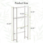 AmazerBath Bamboo Over The Toilet Storage Shelf, 2-Tier Over Toilet Bathroom Organizer Rack, Bathroom Shelves Over Toilet Space Saver, White