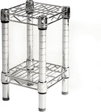 Shelving Inc. 8" d x 8" w Chrome Wire Shelving with 2 Tier Shelves, Weight Capacity 800lbs Per Shelf
