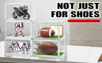 1 Pack Clear Shoe Organizer for Closet Shoes Storage Box for Sneakerheads Plastic Stackable Sneaker Display Case Storage Bins with Lids,Size 14
