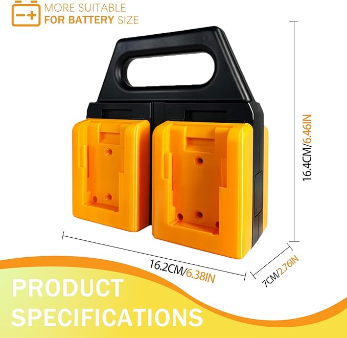 Battery Holder for Dewalt 20V &18V — 4-Slot Portable Battery Organizer for Tool Bags & Job Sites — Carry Multiple Batteries with Ease and Keep Them Ready for Use.