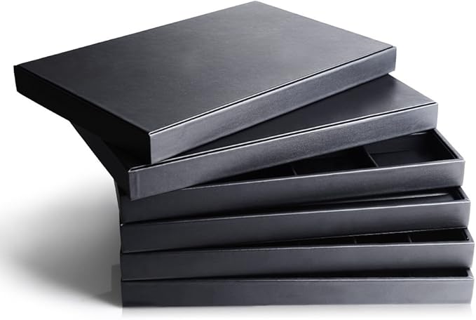 Oirlv Black Leather 24 Grid Jewelry Insert Tray Necklace Pendant Display Tray Jewelry Drawer Organizer（Pack of 1）