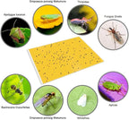 Gideal 50-Pack Dual-Sided Yellow Sticky Traps for Flying Plant Insect Fungus Gnats Whiteflies Aphids Leafminers Thrips (6x8 Inches, Included 50pcs Twist Ties)