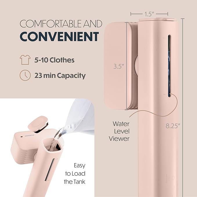 Portable Steamer for Clothes, Professional Handheld Garment Steamer 15s Fast Heat-up, 70ml Water Tank, 900W Mini Steam Iron for Home and Travel