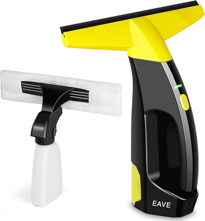 Rechargeable Window Vac, Power Window Vacuum Cleaner Set, Window Squeegee Electric Cleaning Tool for Windows, Tiles, Mirrors, 200ml Water Tank