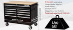 Tool Chest Cabinet, Large Capacity Metal Tool Box with Wheels and Cylinder Locking, Roll Around Storage Organizer Tool Cart for Garage, Redtool cabinets on Wheels (Black, 9-Drawer-Wheel)