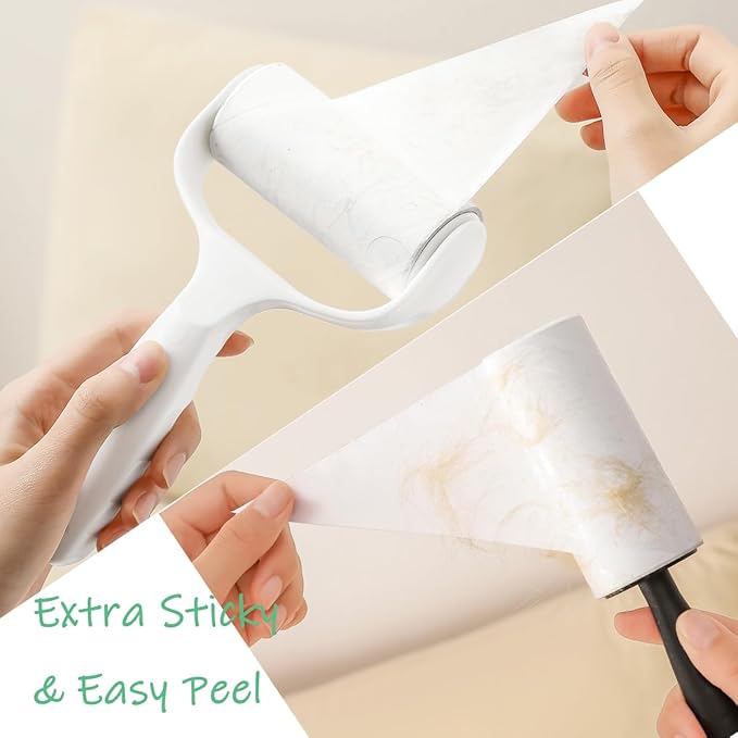 Lint Roller Refills 4 inch Bulk 10 Rolls Total 600 Sheets Extra Sticky Lint Remover Replacement Refills Compatible with Evercare PetLovers Muji IKEA and Others (Inside Dia. 1-1/2 inch)