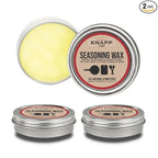 Knapp Made Cast Iron Seasoning Wax and Carbon Steel Seasoning Wax - 2 Oz Unique Blend of Natural Oils and Beeswax - Restore Cast Iron, Steel, Cutting Board, Kitchenware (2 Pack)