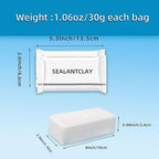 Pack of 8 White Seal Putty Waterproof Duct Seal Repair Sealing Clay, Quick Mending Mud for Drain Connection, Wall Hole, Air Conditioning Hole