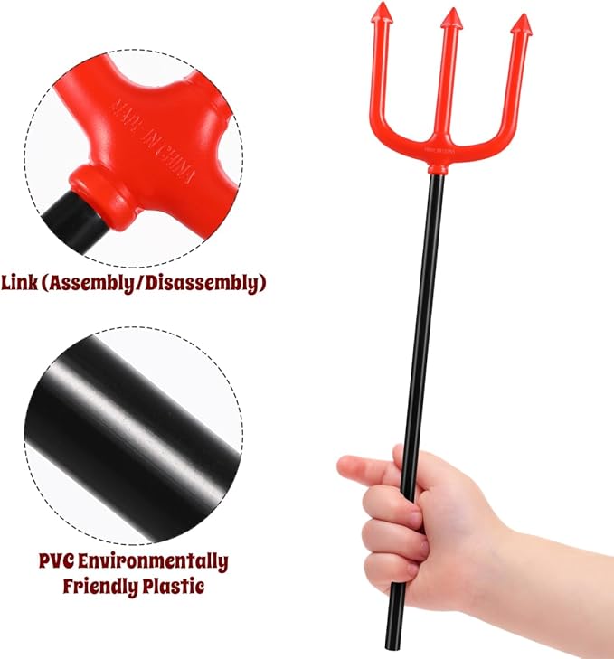 Toyvian Novelties Pitchfork Pitch Fork Halloween Costumes Trident Costumes Fancy Dress Accessory Red Pitchfork Halloween Decoration Costumes Pitchfork Costume Devil Child Makeup