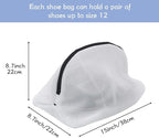 Tenn Well Shoe Washing Machine Bags, 3PCS Mesh Laundry Bags for Shoes, Sneakers, Trainers, Tennis Shoes, Slippers, Fit up to Men’s Size 12