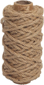 Tenn Well Strong Natural Jute Twine, 4mm Thick 66 Feet Long Jute String Rope Roll for Garden, Arts & Crafts, Home Decor, Packaging